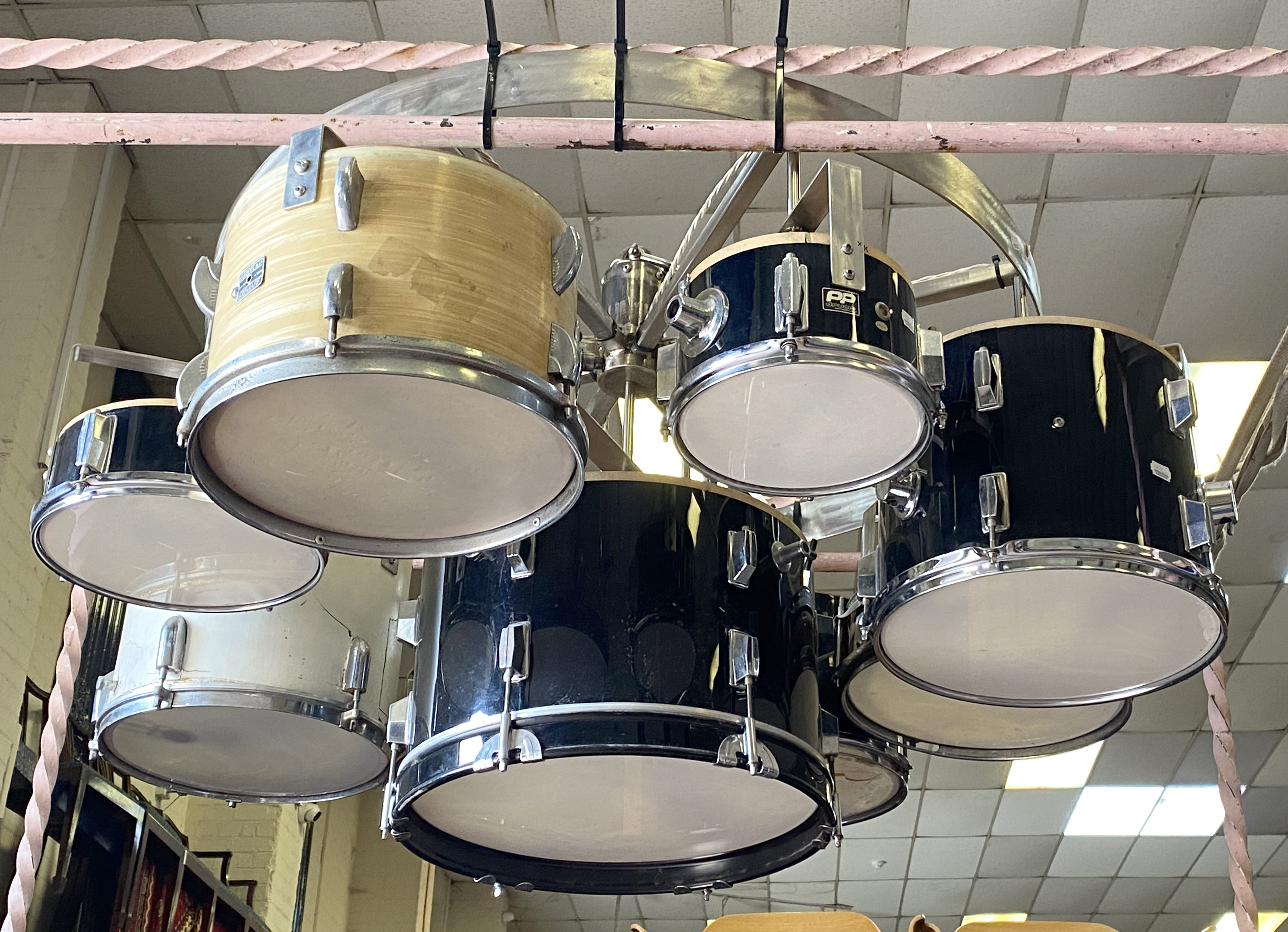 BESPOKE OVERSIZED DRUM CHANDELIER - WORKING