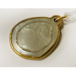 24CT GOLD, MOTHER OF PEARL ANTIQUE PENDANT