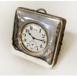 HM SILVER CASED GOLIATH TRAVEL CLOCK