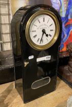 METAL MANTLE CLOCK - ALDER & MACAY, EDINBURGH - 46CMS (H) A/F