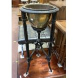 BLACK PAINTED ANTIQUE PLANT STAND