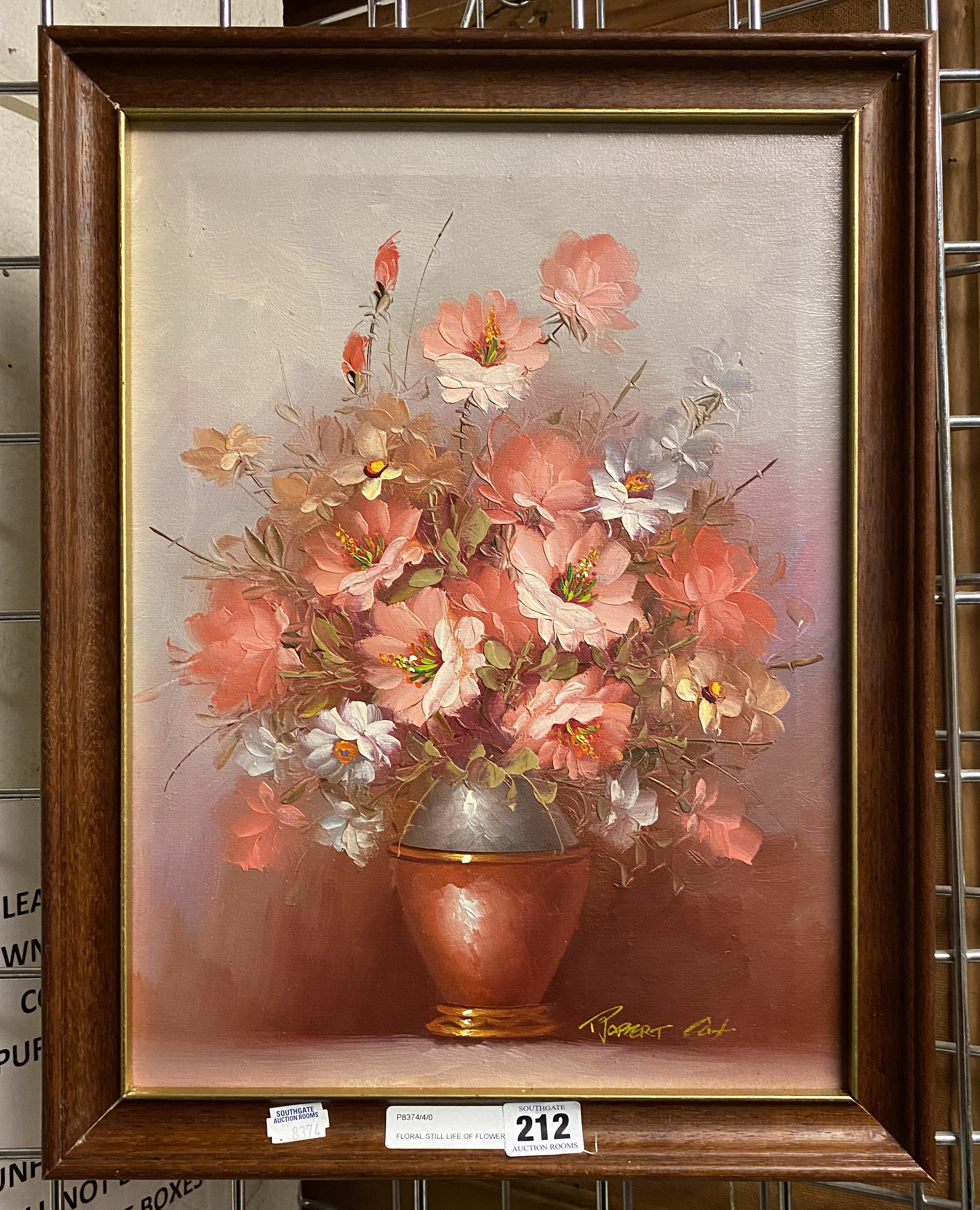 FLORAL STILL LIFE OF FLOWERS - SIGNED & FRAMED - 39CMS (H) X 29CMS APPROX INNER FRAME