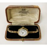 ROLWATCO (ROLEX) 1930'S LADIES COCKTAIL WATCH IN 9CT GOLD CASE WITH MATALCORE BRACELET