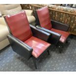 TWO RETRO BLACK & RED CHAIRS