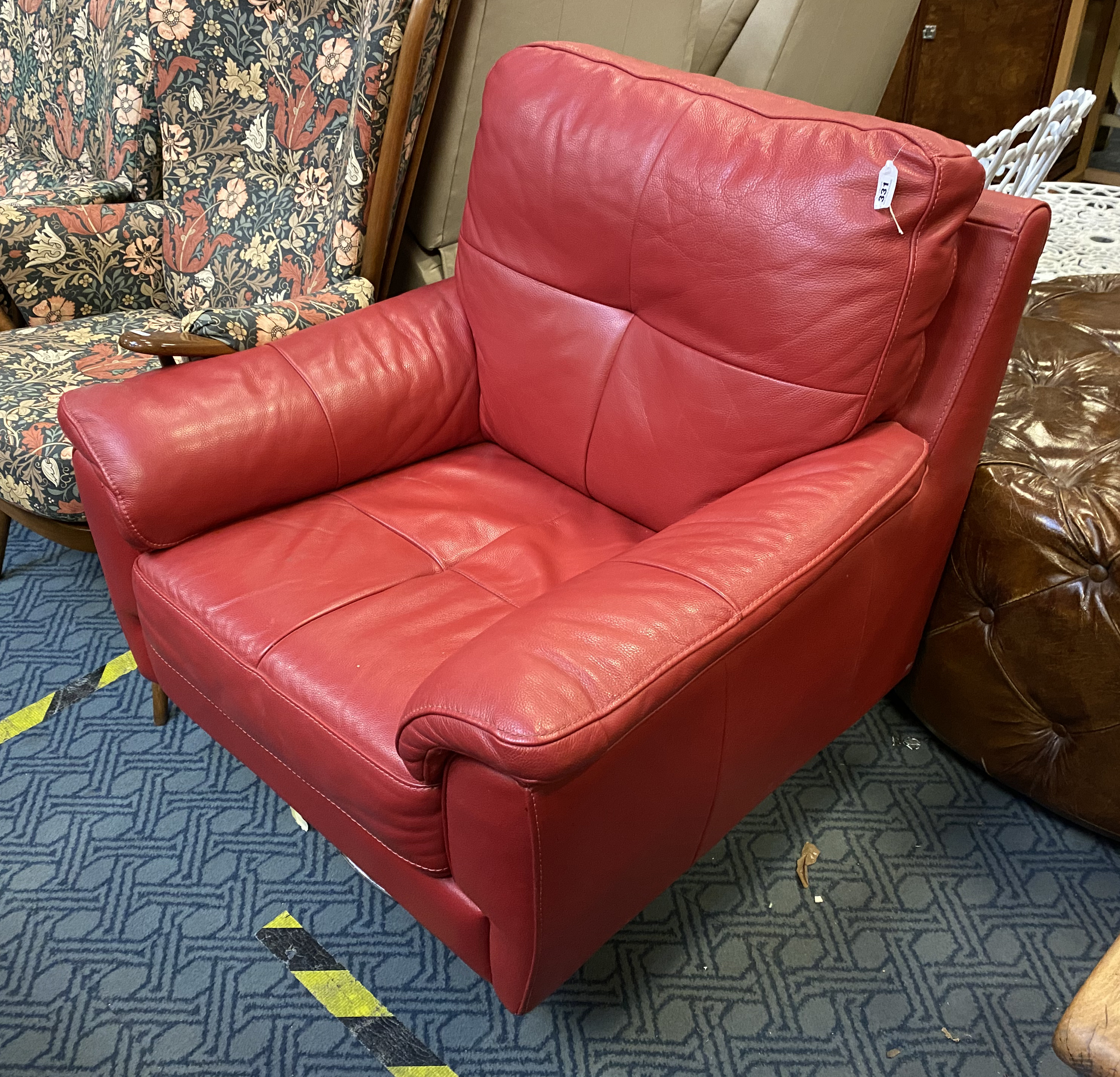 RED LEATHER SWIVEL CHAIRS