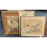 FIVE CHINESE PICTURES (3 ON SILK)