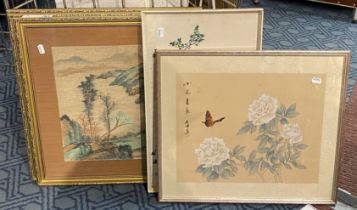 FIVE CHINESE PICTURES (3 ON SILK)