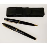 PAIR OF WATERMAN PENS ONE WITH 18 CARAT GOLD NIB