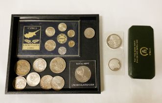 2 SILVER PROOF CYPRIOT COIN SETS & OTHER CYPRIOT COINS