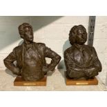 TWO FIGURES - BACH & MAHLER - 24.5CMS (H) LARGEST 23.5CMS (H) SMALLEST