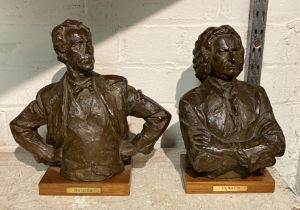 TWO FIGURES - BACH & MAHLER - 24.5CMS (H) LARGEST 23.5CMS (H) SMALLEST
