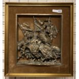 D.H MORTON RELIEF OF KNIGHTS ON HORSEBACK 54.5CMS (H) X 50.5CMS (W) APPROX