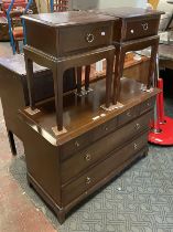 STAG CHEST OF DRAWERS & 2 BEDSIDE CABINETS