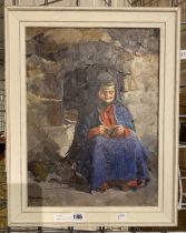 ARMEN ATOYAN (ARMENIAN 1922-2021) GRANDMOTHER FROM KARABAKH - OIL ON VOARD 43CM X 32CM