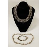 2 X 925 SILVER NECKLACES & BRACELETS - 8.6 IMP OZS APPROX