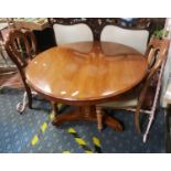 ROUND MAHOGANY TILT TOP TABLE WITH 2 CHAIRS
