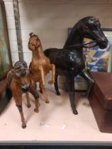 3 LEATHER SCULPTURE HORSES - LIBERTY STYLE A/F