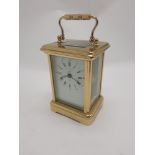 L' EPEE BRASS MANTLE CLOCK WITH CASE - 12 CMS (H) APPROX