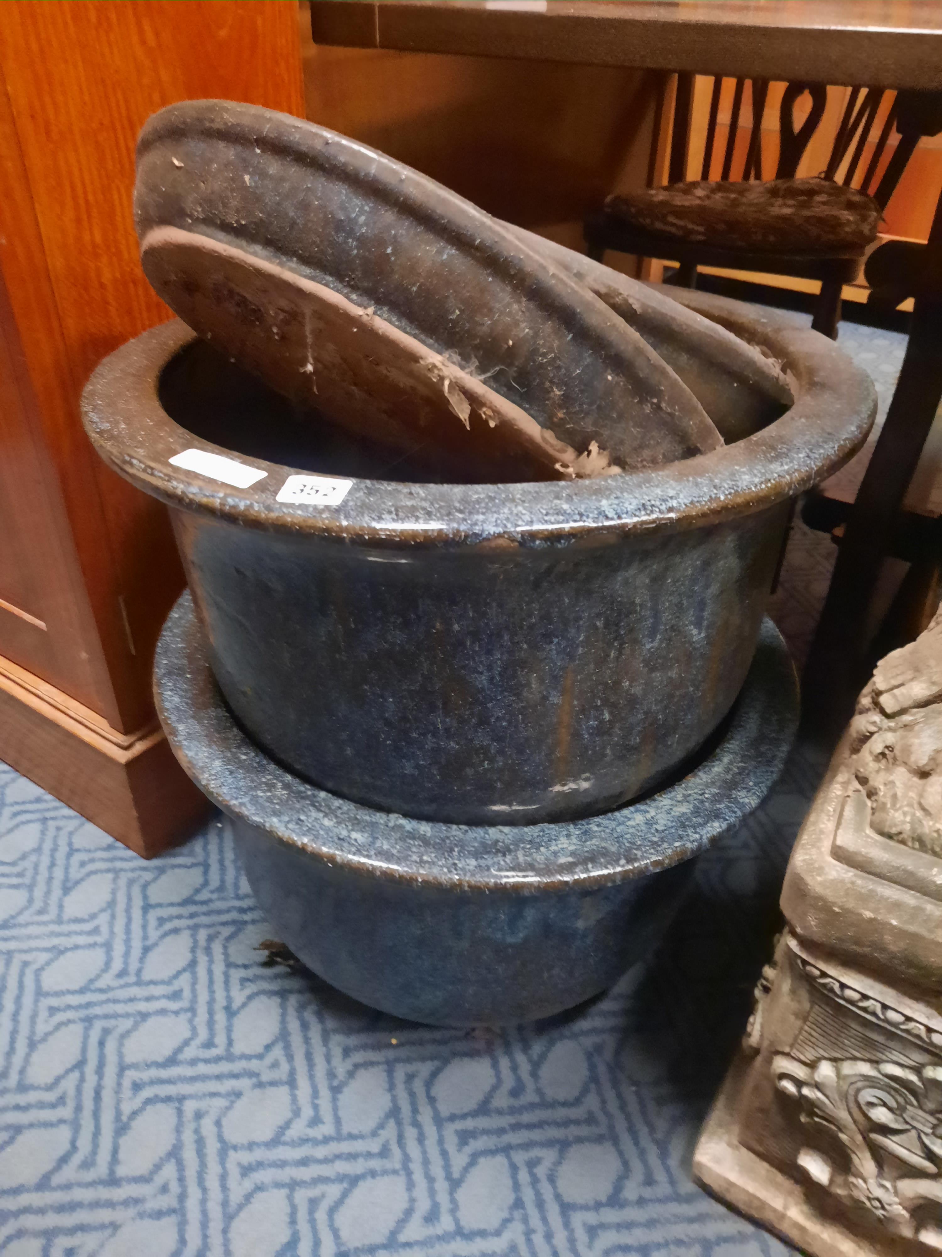 PAIR OF CERAMIC POTS