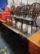 REFECTORY TABLE & 8 CHAIRS - A/F