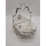 SILVER PLATE SHELL SHAPE BISCUIT BOX - 22.5CMS (H) APPROX