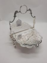 SILVER PLATE SHELL SHAPE BISCUIT BOX - 22.5CMS (H) APPROX