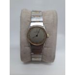 JAEGER LE COULTRE LADIES 18CT GOLD & STEEL WATCH - WORKING