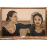 OIL ON BOARD - THE LADIES - 56.5CMS (H) X 89CMS (W) APPROX
