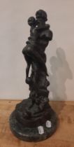 BRONZE SIGNED Clodion LOVERS FIGURAL GROUP 34CMS (H) APPROX