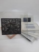 TWO BOXES OF GLASS MODEL SHEET PLATES - DISNEY, MICKEY MOUSE, PLUTO, BAMBI