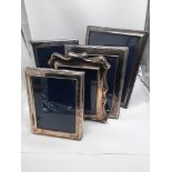 5 LARGE SILVER PHOTO FRAMES