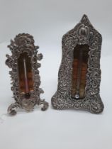 TWO ANTIQUE HM SILVER THERMOMETERS