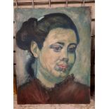 PAINTING -OIL ON BOARD OF LADY - 45.5CMS (H) X 35CMS (W) APPROX