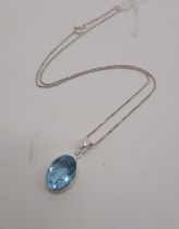 TOPAZ PENDANT ON STERLING SILVER CHAIN