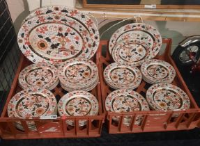 MASONS IRONSTONE GILDED PLATES AND SERVING DISHES - A/F