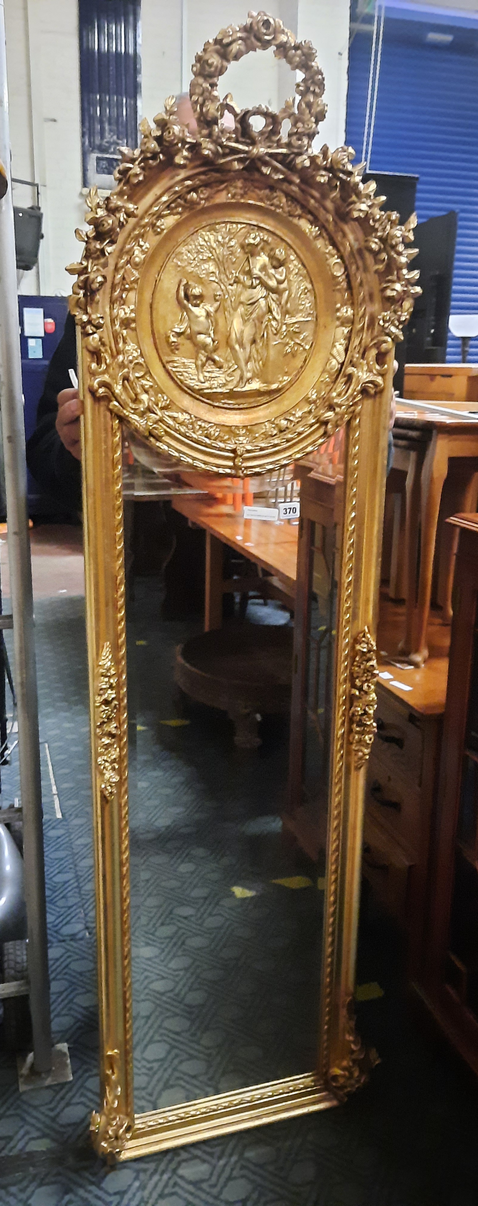 GILTWOOD MIRROR WITH SCENE
