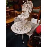 METAL GARDEN TABLE & 3 CHAIRS