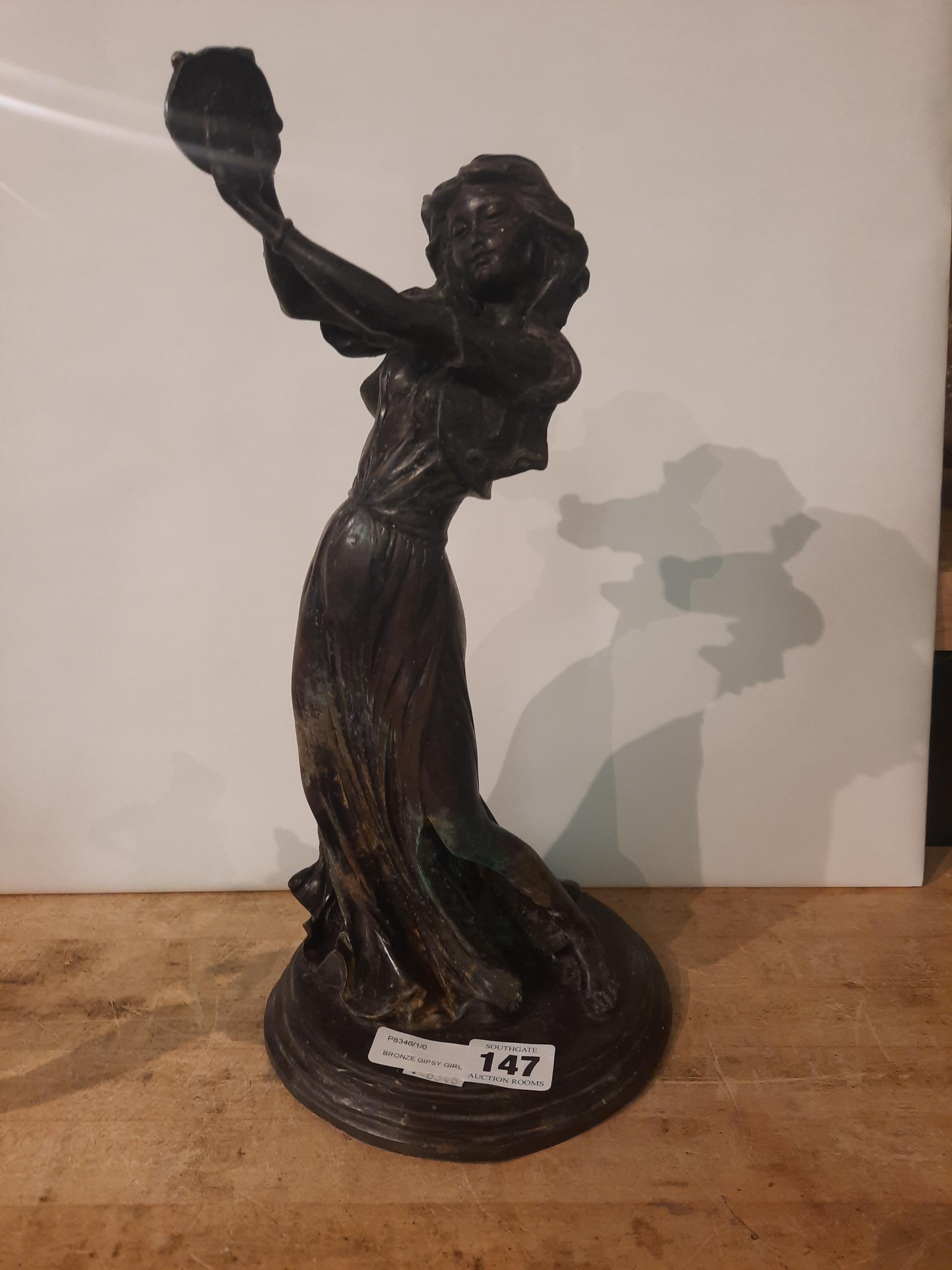 BRONZE GYPSY GIRL - 34CMS (H) APPROX