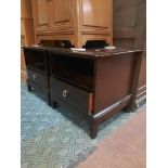 PAIR OF STAG BEDSIDE TABLES