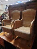 PAIR OF RATTAN SUMMER CHAIRS
