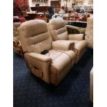 TWO CREAM ARMCHAIRS - ONE IS A RECLINER