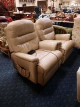 TWO CREAM ARMCHAIRS - ONE IS A RECLINER