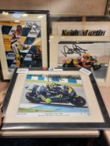 5 X VALENTINO ROSSI SIGNED PRINTS BY KEITH MARTIN