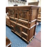 CARVED OAK CABINET