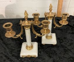 PAIR OF EARLY CANDELABRAS - 24 CMS (H)