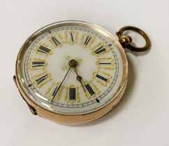 9CT GOLD ENAMELLED POCKET WATCH