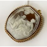 9CT GOLD CAMEO BROOCH