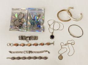 COLLECTION OF HM SILVER BRACELETS ETC