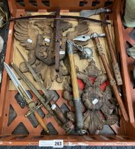 COLLECTION OF FANTASY MEDEIEVAL WEAPONS & PLAQUES