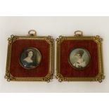 PAIR OF GILT FRAMED PORTRAIT MINIATURES